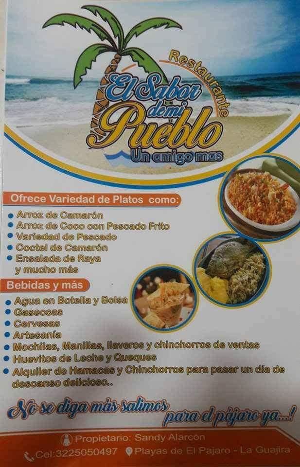 Menu at Restaurante el sabor de mi pueblo, Colombia