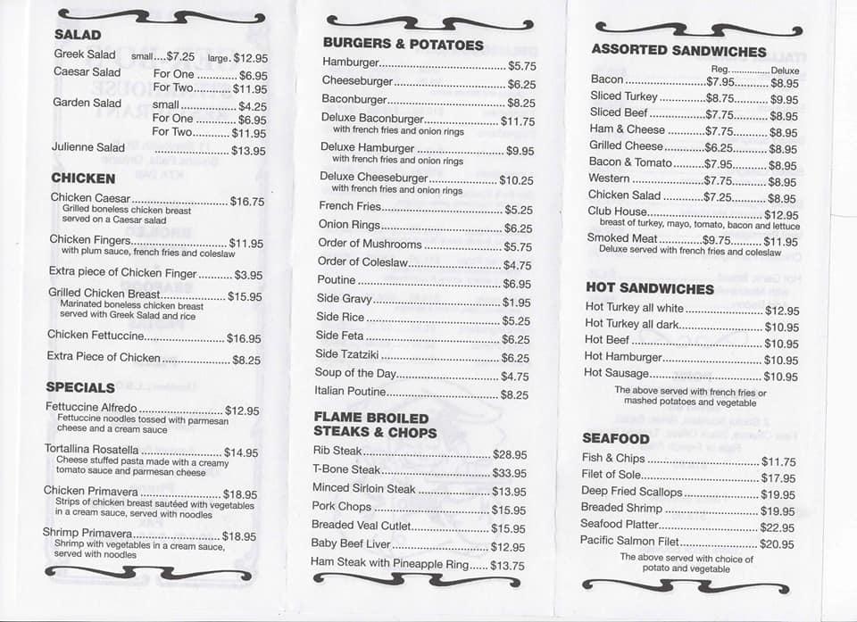 Menu Au Ger Bo s Steak House Restaurant Viande Smiths Falls