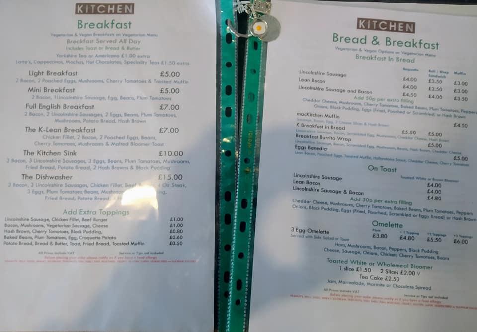 Menu at KITCHEN cafe, Daventry