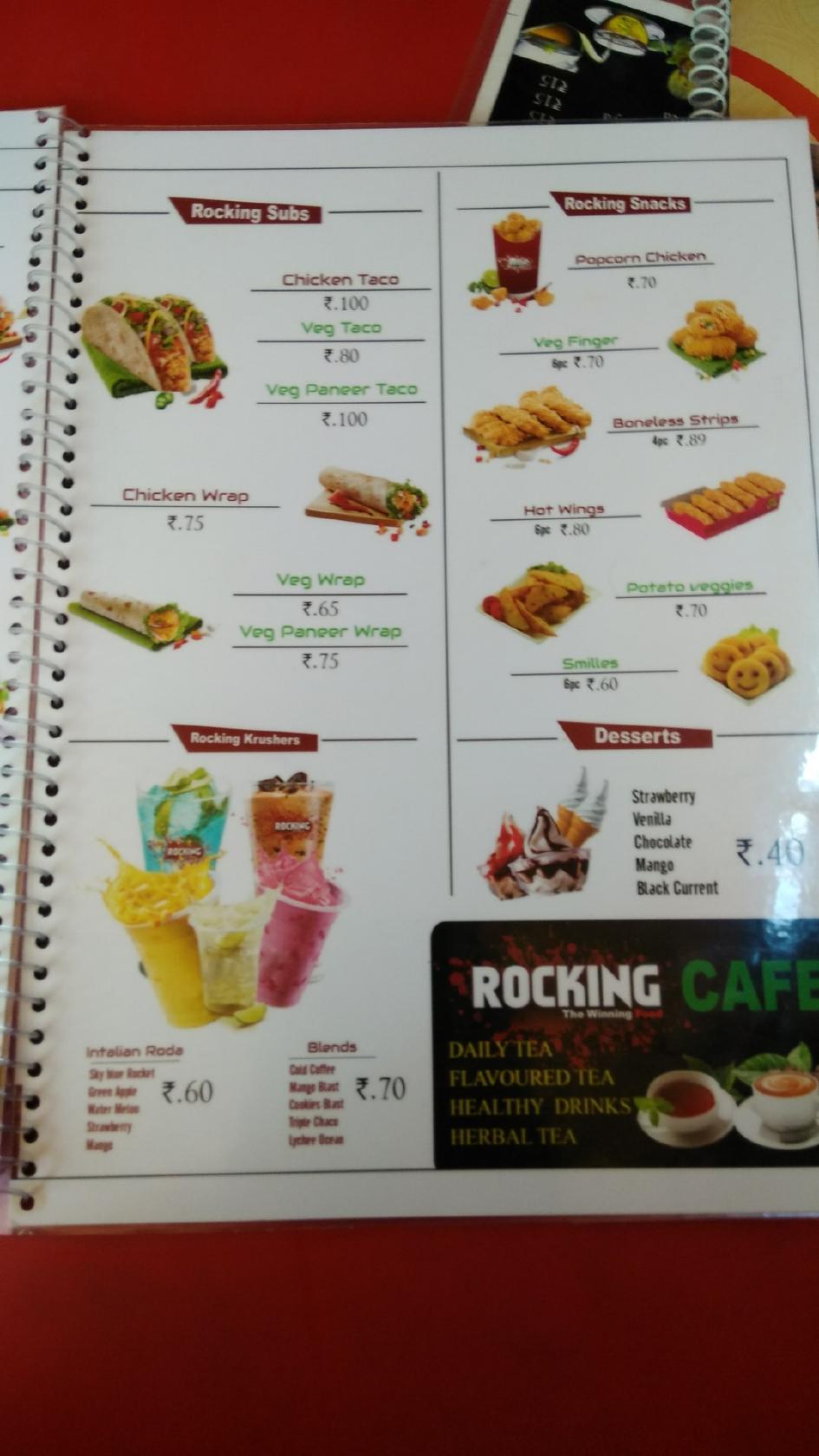 Rocking Arabian Treat menu