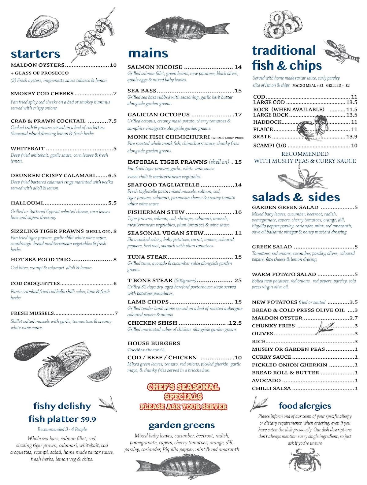 Menu at Fishy Delishy CHESHUNT Sea Food And Grill restaurant, Cheshunt