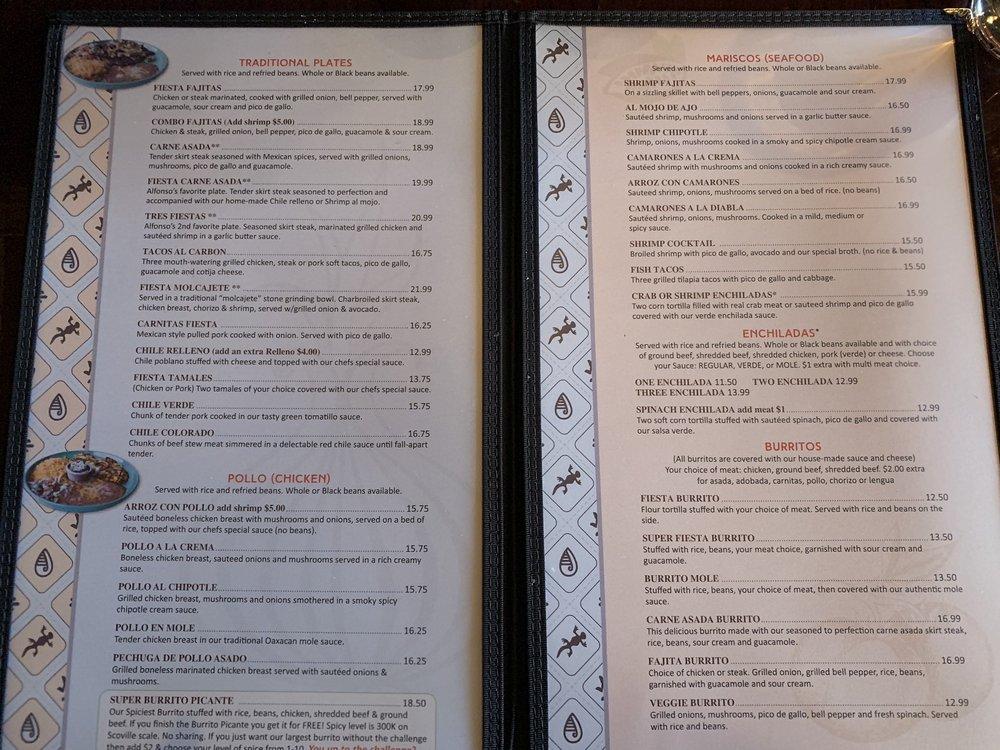Menu at Fiesta Taqueria & Tequila Bar South Hill, Puyallup