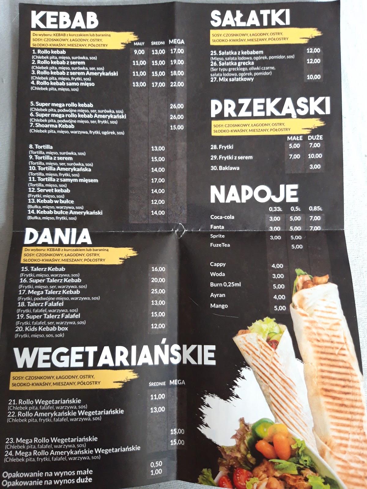 Menu at Diamond Kebab, Ustroń