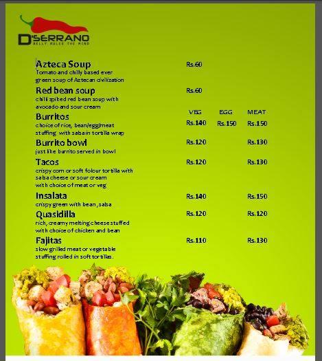D'serrano menu