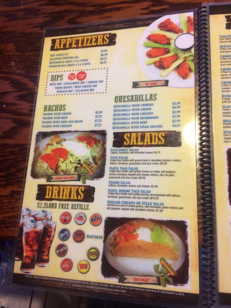 Menu at El Patio restaurant, Alachua