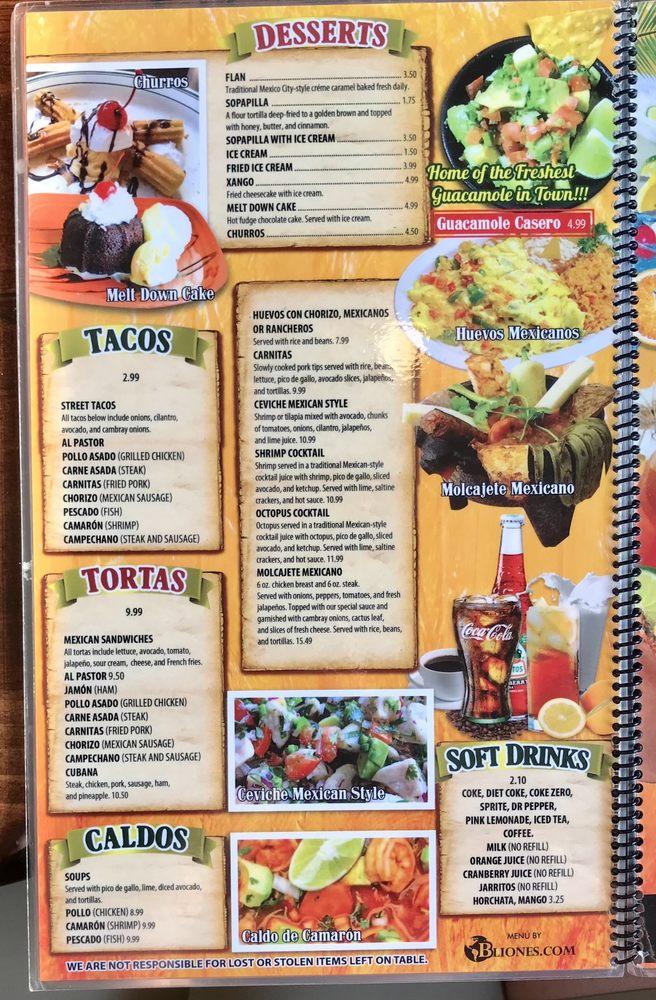 Menu at El Patron 4 Moody restaurant, Moody