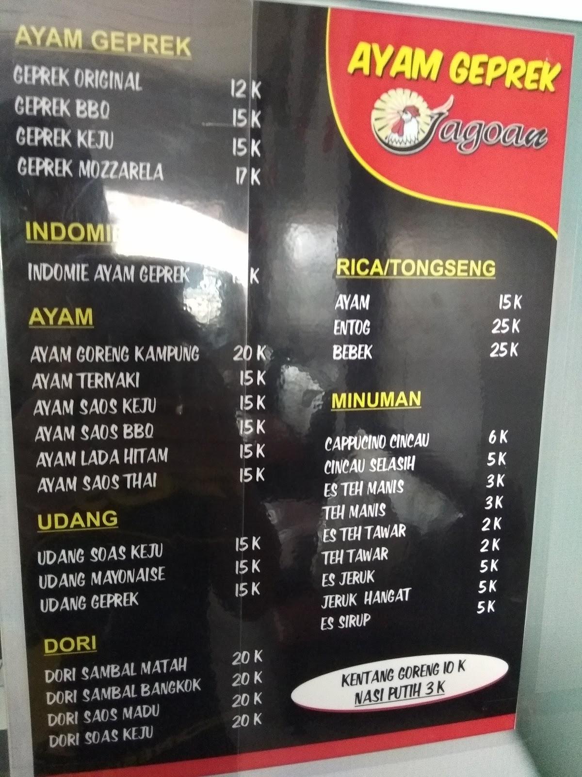 Menu At Ayam Geprek Jagoan Restaurant Kudus