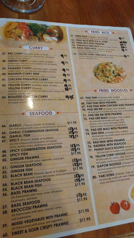 Menu at Thai In Fife restaurant, Fife