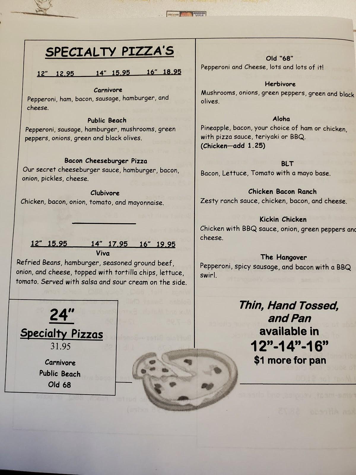 Menu at Rose Brothers Pizza restaurant, Hamilton