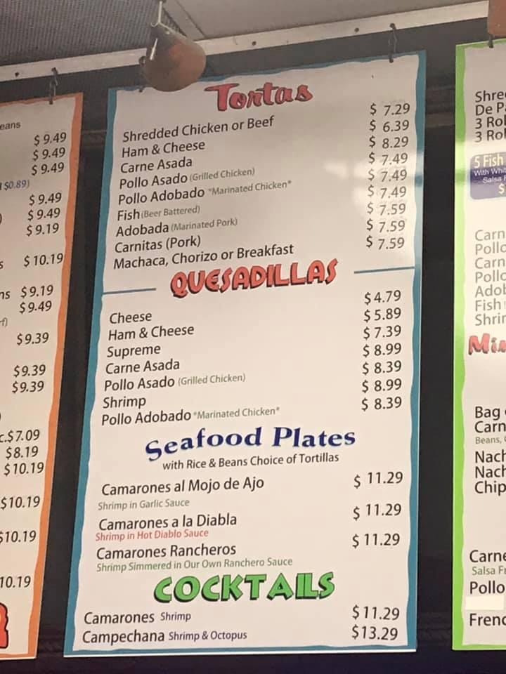 Menu at Cotijas Mexican Food restaurant, San Diego, Tierrasanta Blvd