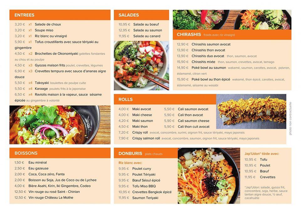 Menu de Jap'Asian