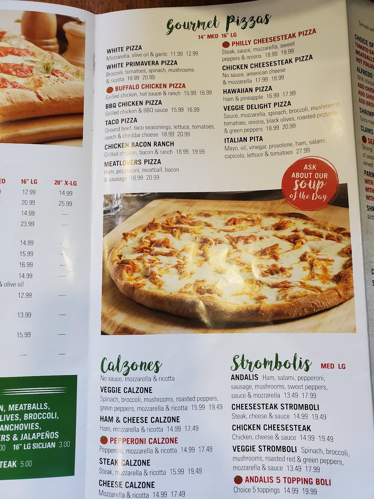 Menu at Andali's Family Restaurant & Pizzeria, Leesport