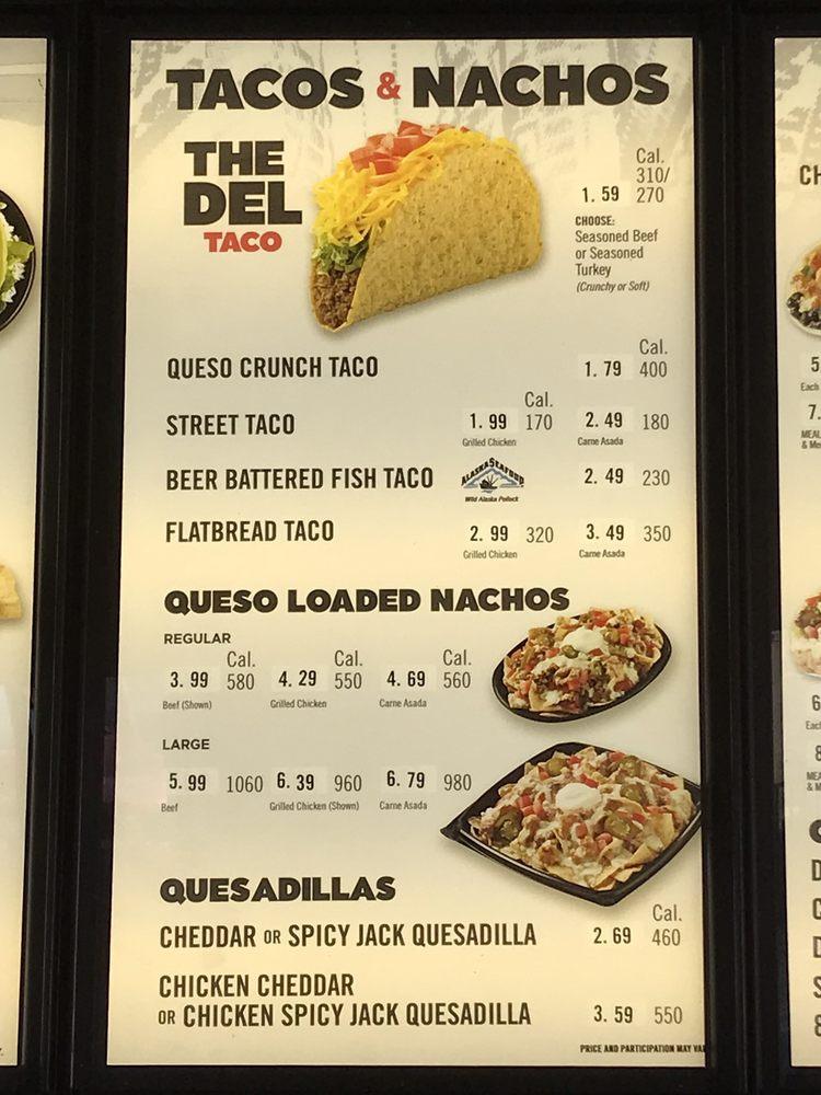 Menu At Del Taco Fast Food Boise Broadway Ave