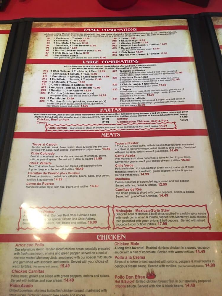 Menu at Puerto Vallarta A Family Mexican Restaurant, Yreka