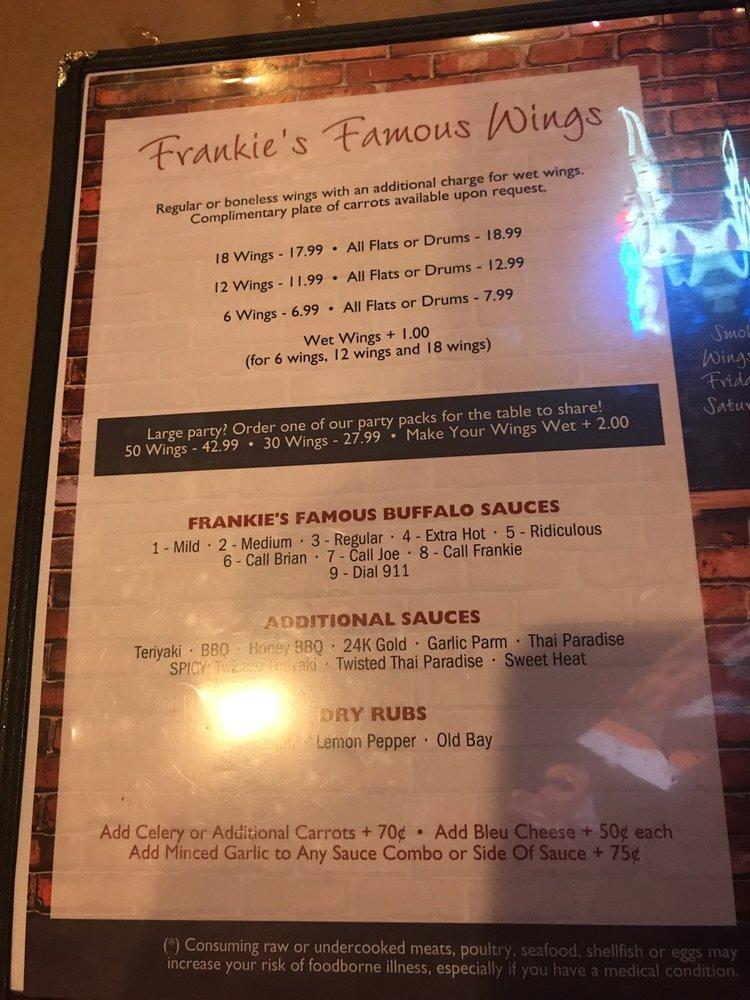 Menu at Frankie's Wings and Things ( Melbourne, FL) restaurant