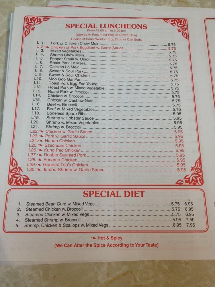 Menu at Golden Eagle Chinese Restaurant, Harrison
