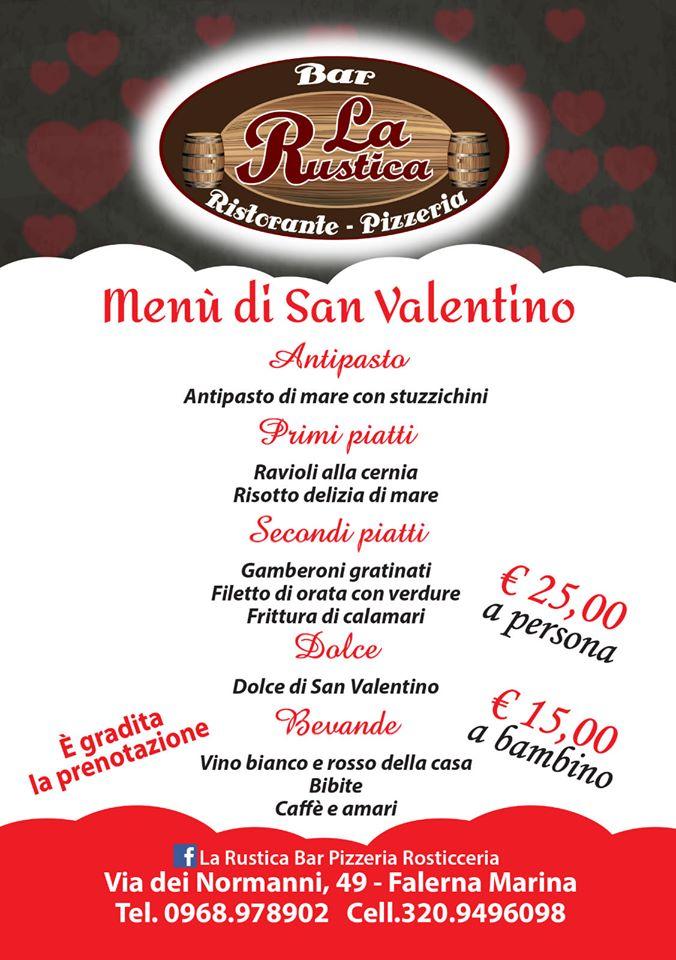 Carta del restaurante La Rustica, Falerna Marina