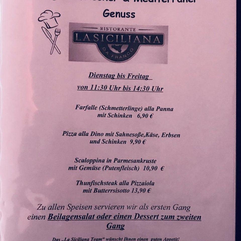 Speisekarte von La Siciliana Mainz restaurant, Mainz