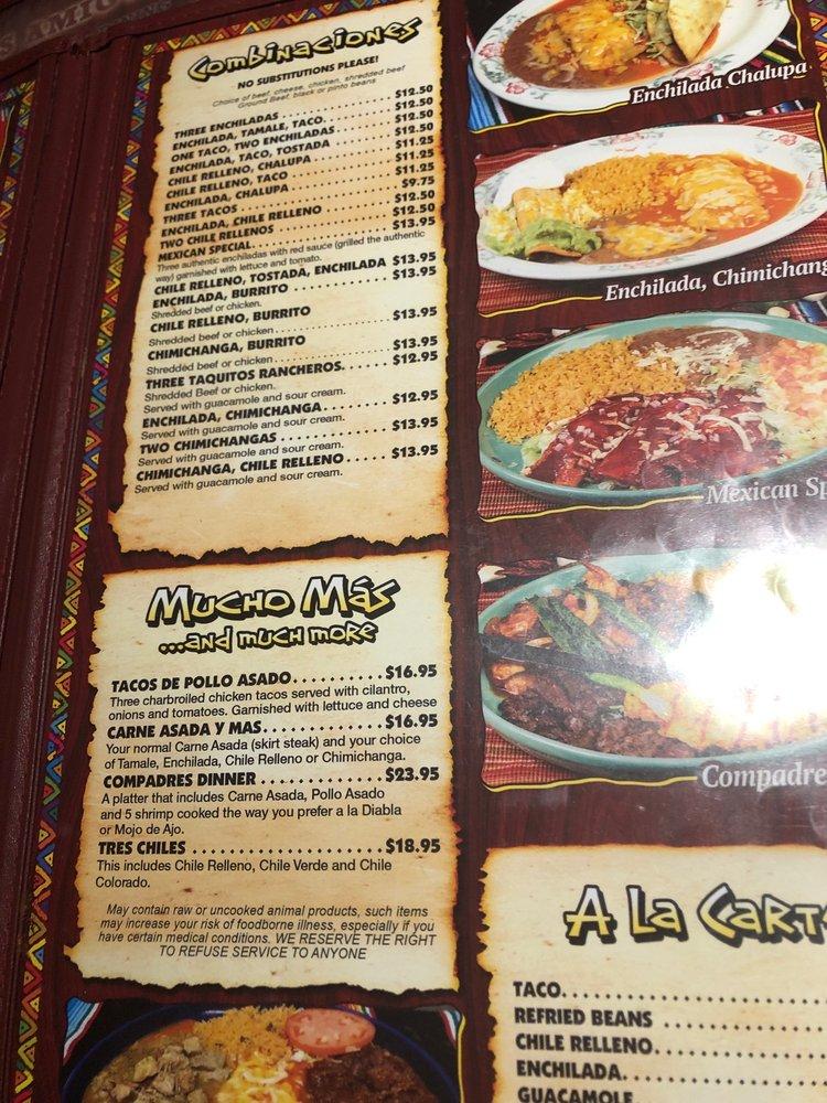 Menu at Los Dos Compadres restaurant, Washougal, 701 E St