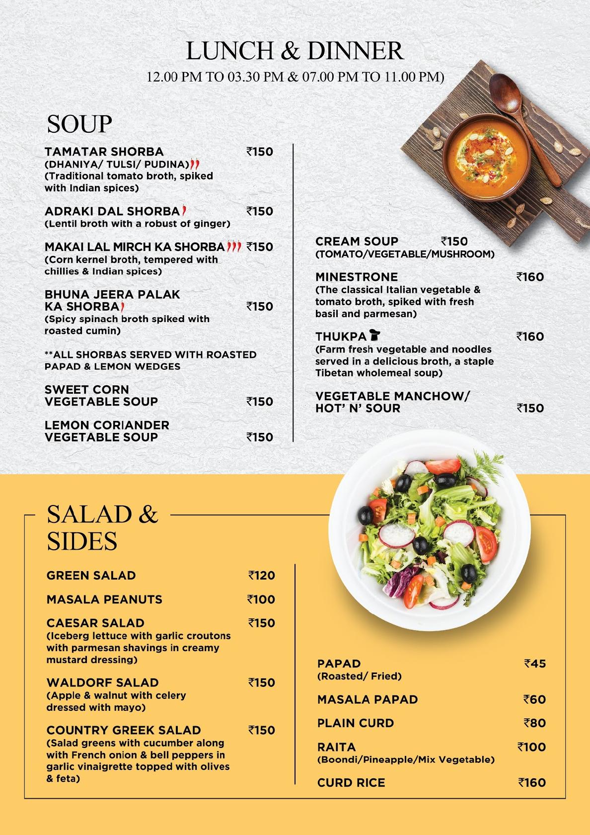 Menu at Fountain 