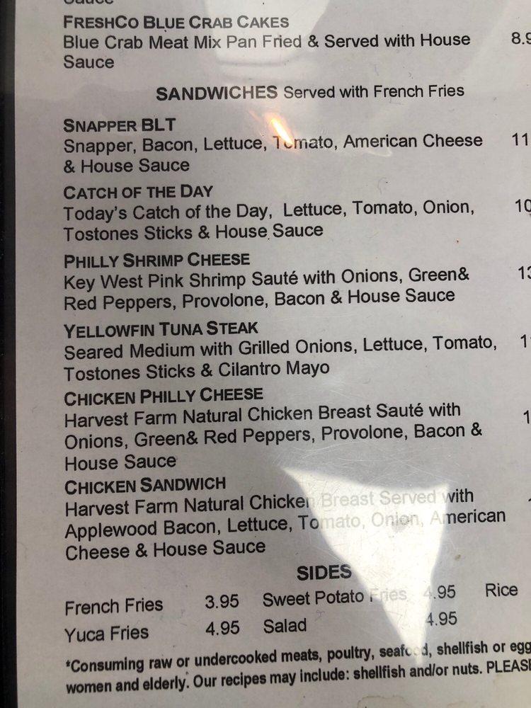 Carta del restaurante FreshCo Fish Market & Grill, Three Lakes