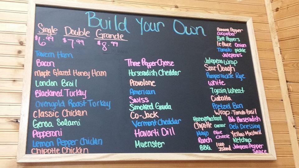 Menu at Kick Start Cafe, Grant