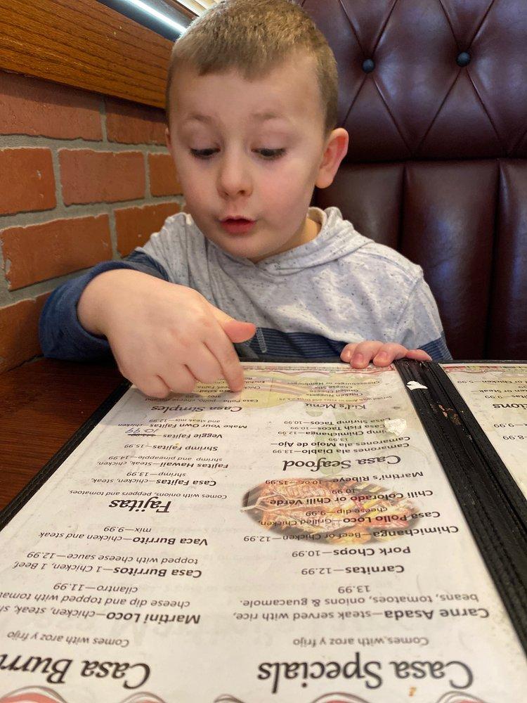 Menu at Casa Martini restaurant, Dry Ridge