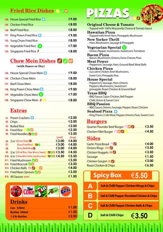 Menu at Bamboo Gate restaurant, Drogheda