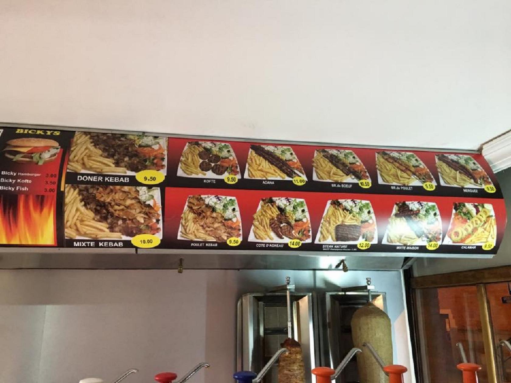 Menu at Kebab Grill, Mouscron