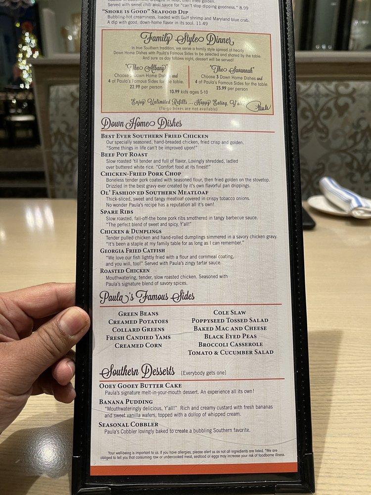 Menu at Paula Deen's Family Kitchen desserts, Nashville