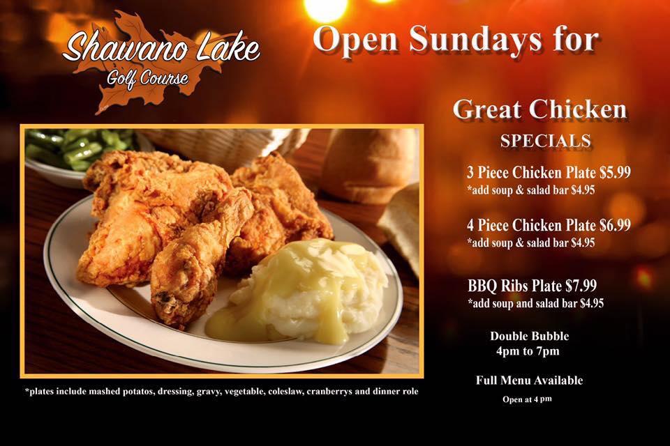 Menu At Shawano Lake Golf Course Restaurant Shawano
