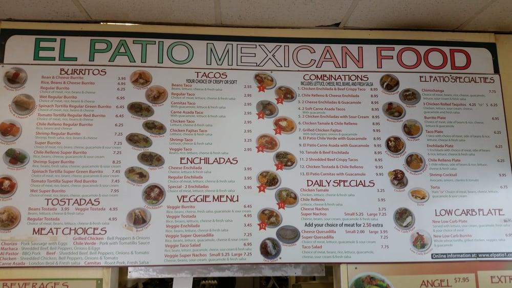 Menu at El Patio Mexican Restaurant, Santa Rosa, 425 Stony Point Rd