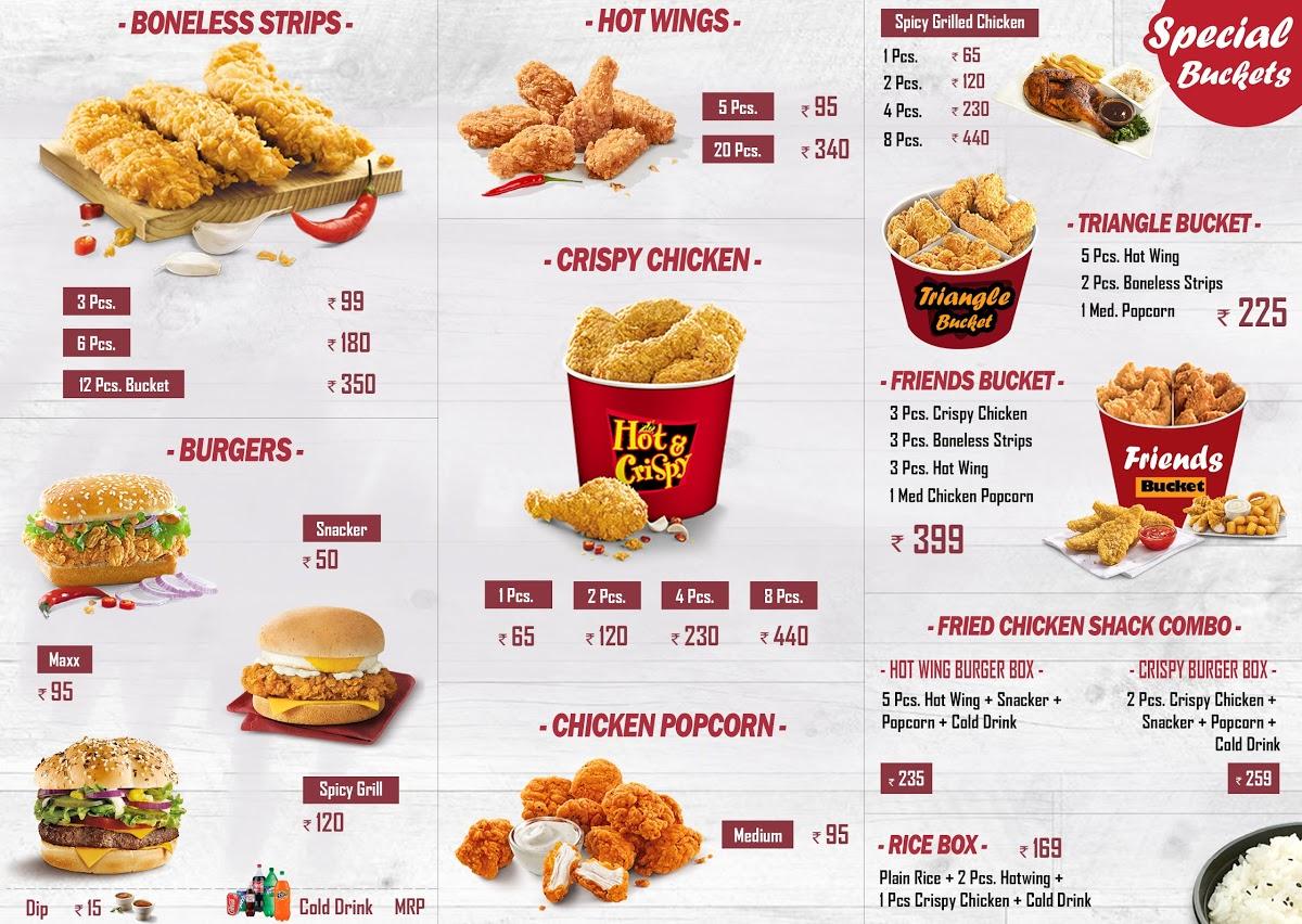 Menu at Fried Chicken Shack, New Delhi, G-7