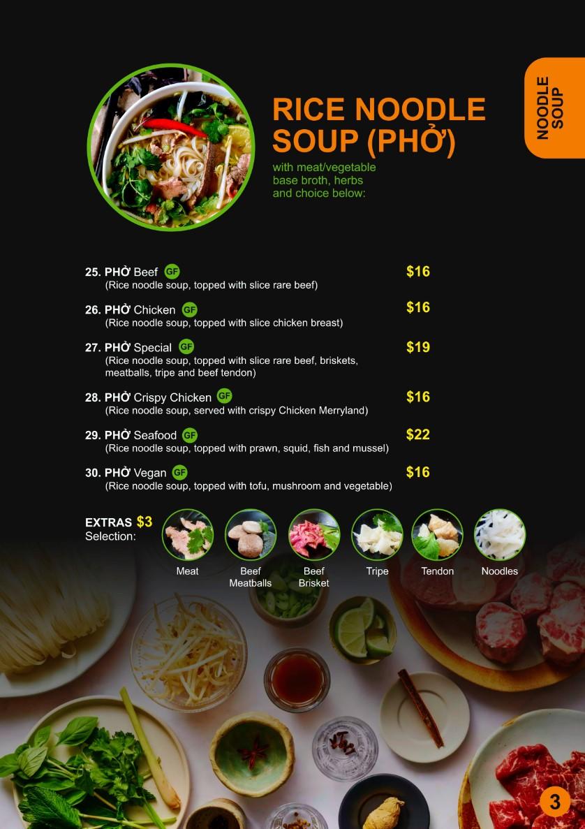 Menu at Saigon Chopsticks (Authentic Vietnamese Cuisine) restaurant
