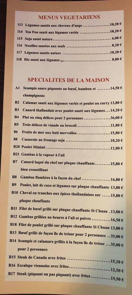 Menu at Feng Cheng restaurant, Diekirch