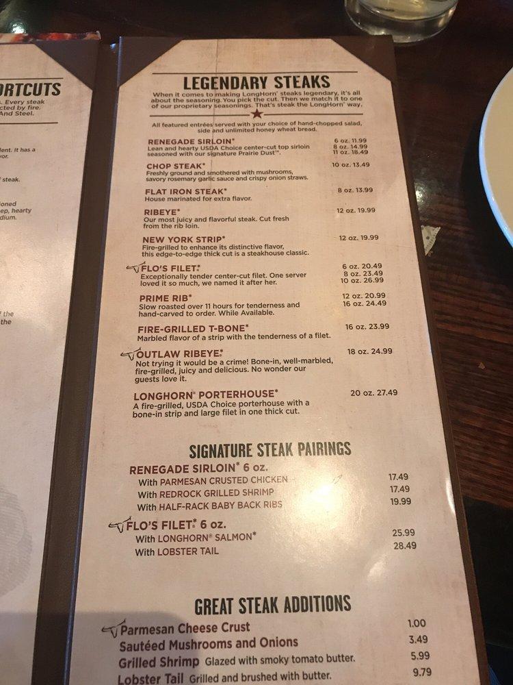 Menu at LongHorn Steakhouse, Auburn Hills