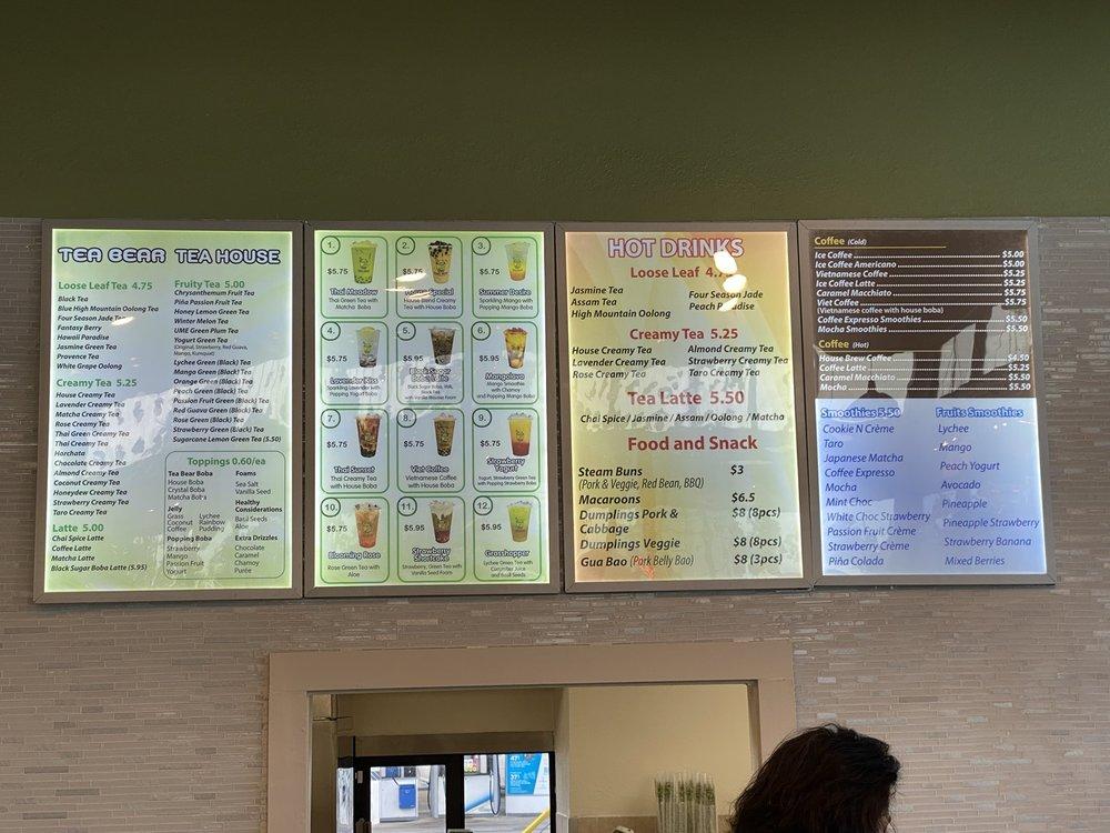 Menu at Tea Bear Teahouse, The Woodlands