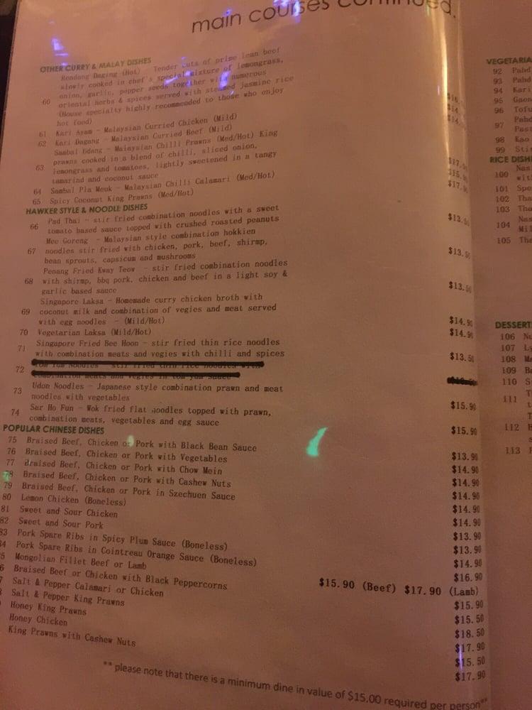 Menu at Bamboo Hut Bistro restaurant, Gawler