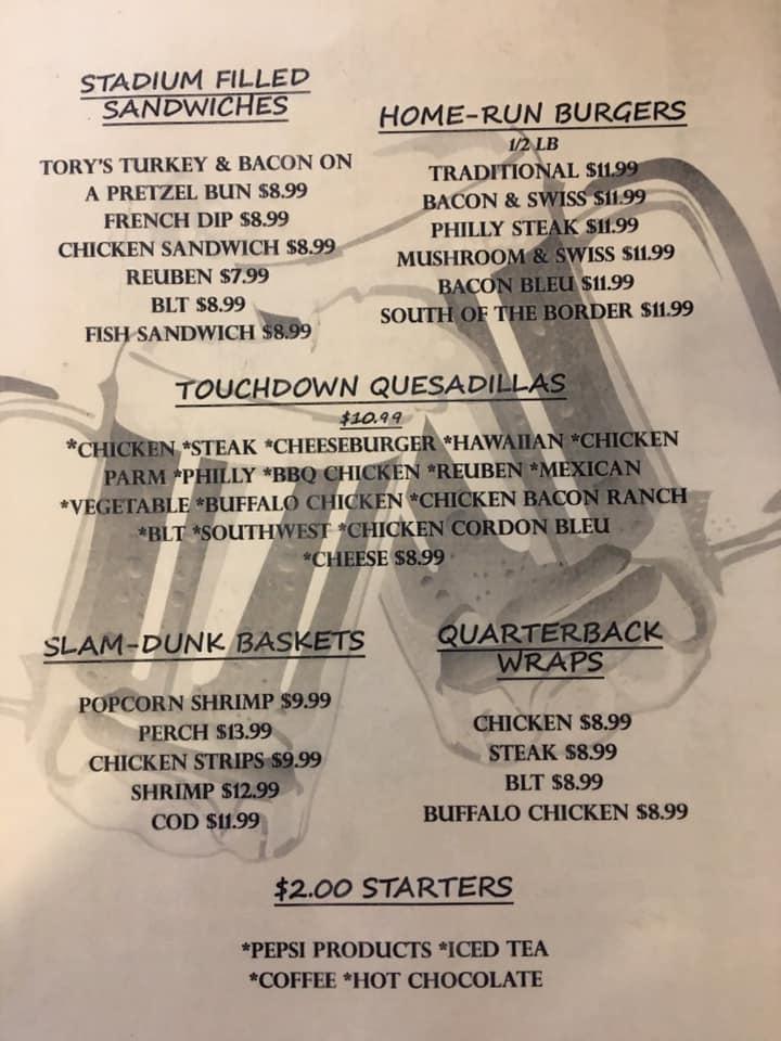Menu at Bench Warmers Sports Bar & Grill, Sandusky