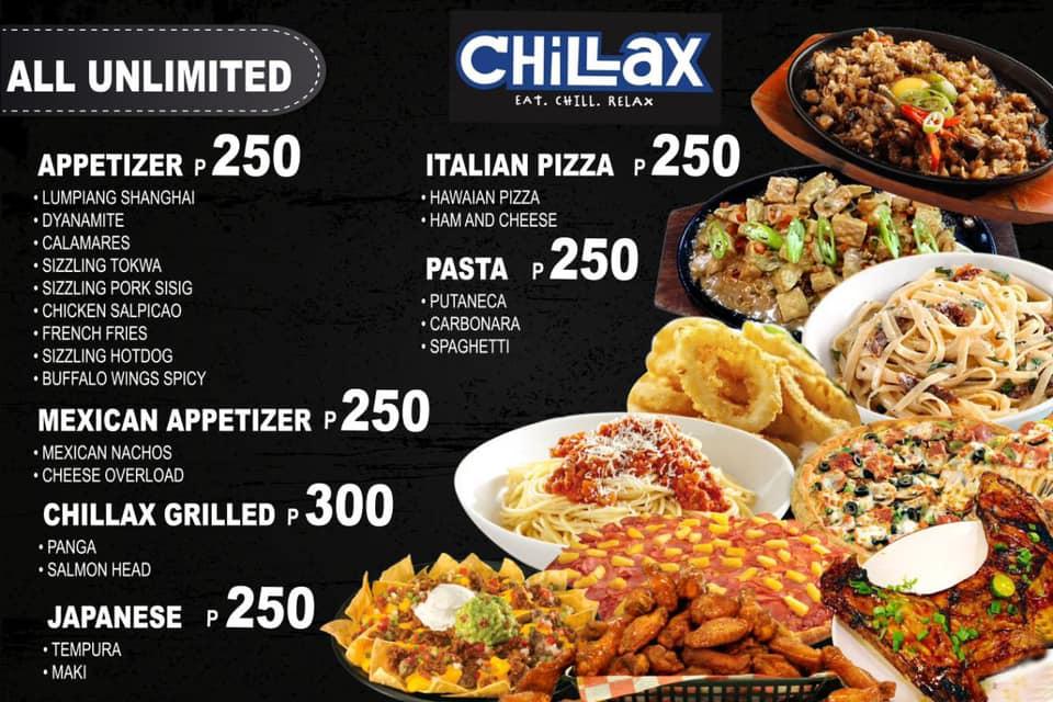 Menu at Chillax Food Park restaurant, Calamba