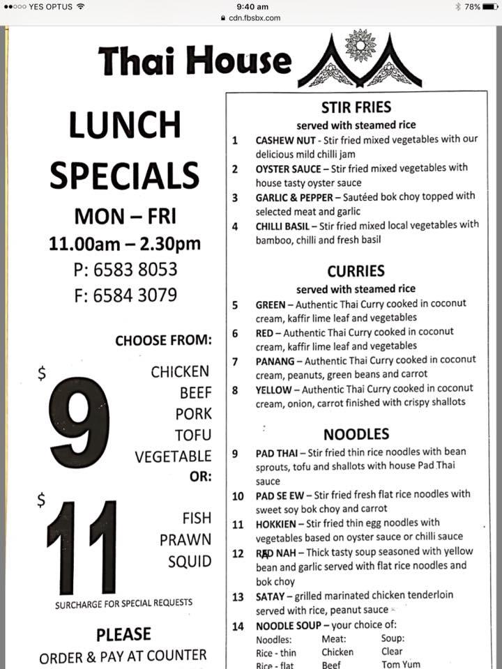 Menu At Thai House Takeaway Restaurant Port Macquarie   Rdb4 Thai House Takeaway Menu 2021 08 