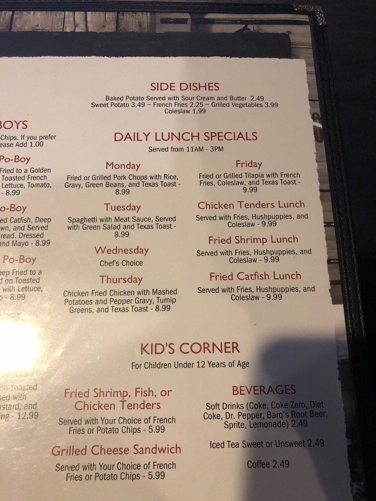 Menu at The Cornerstone Restaurant, Gautier, 332 US90