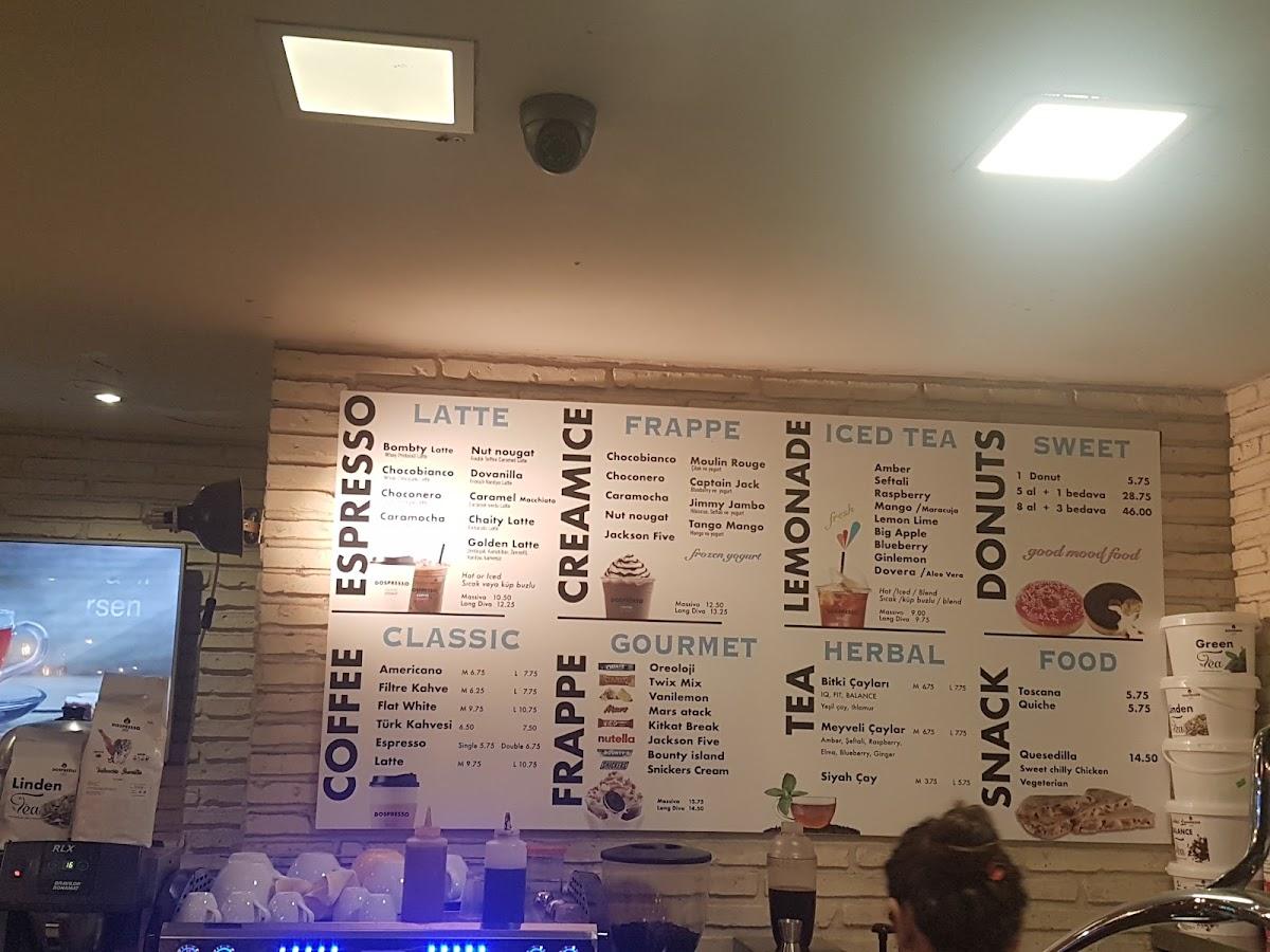 Menu at DOSPRESSO Coffee & Donut, Antalya, Atatürk Cd.
