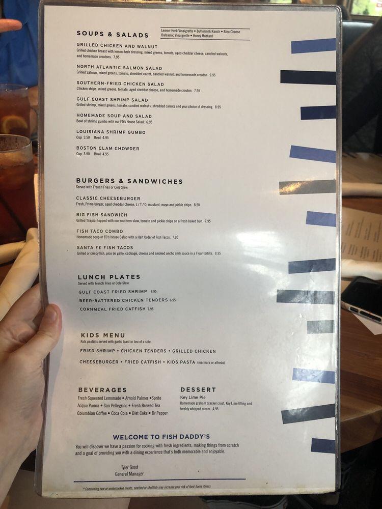 Menu at Fish Daddy's Grill House restaurant, Tulsa
