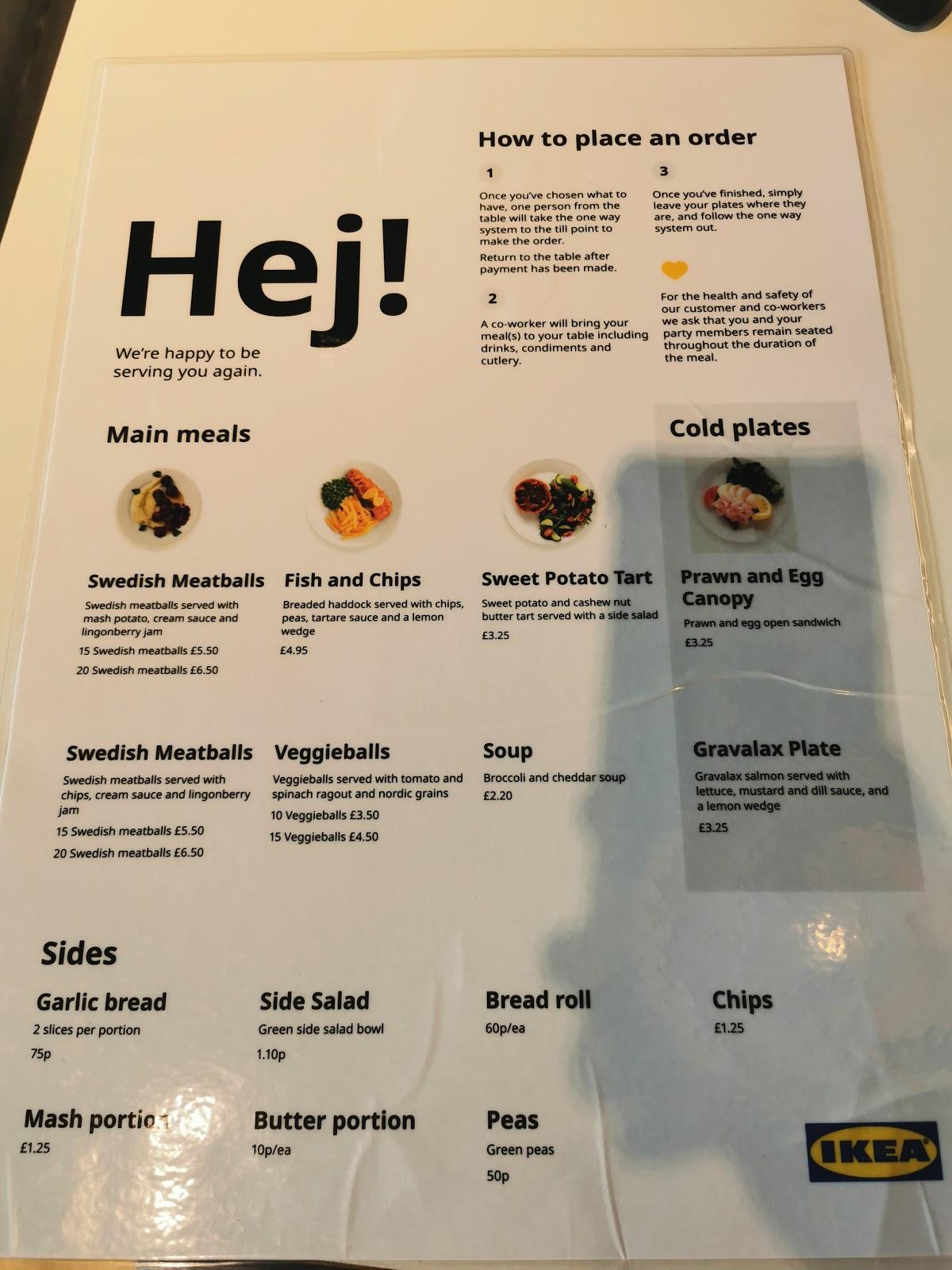Menu at IKEA Restaurant Croydon, Croydon, Valley Retail Park
