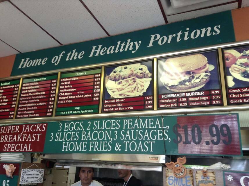 Menu at Skyway Jack's Breakfast & Lunch restaurant, Mississauga