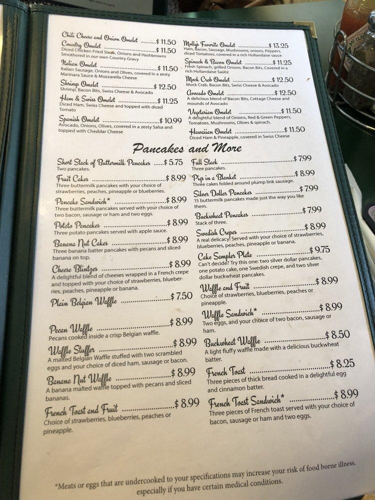 Menu at Molly's Family Restaurant, Spokane