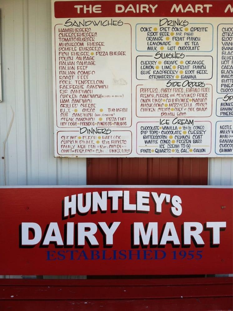 Menu at The Huntley Dairy Mart fast food, Huntley