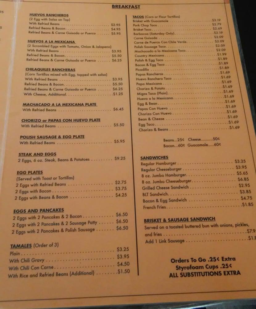 Menu at Garcia's Mexican Food To Go restaurant, San Antonio, 842 ...