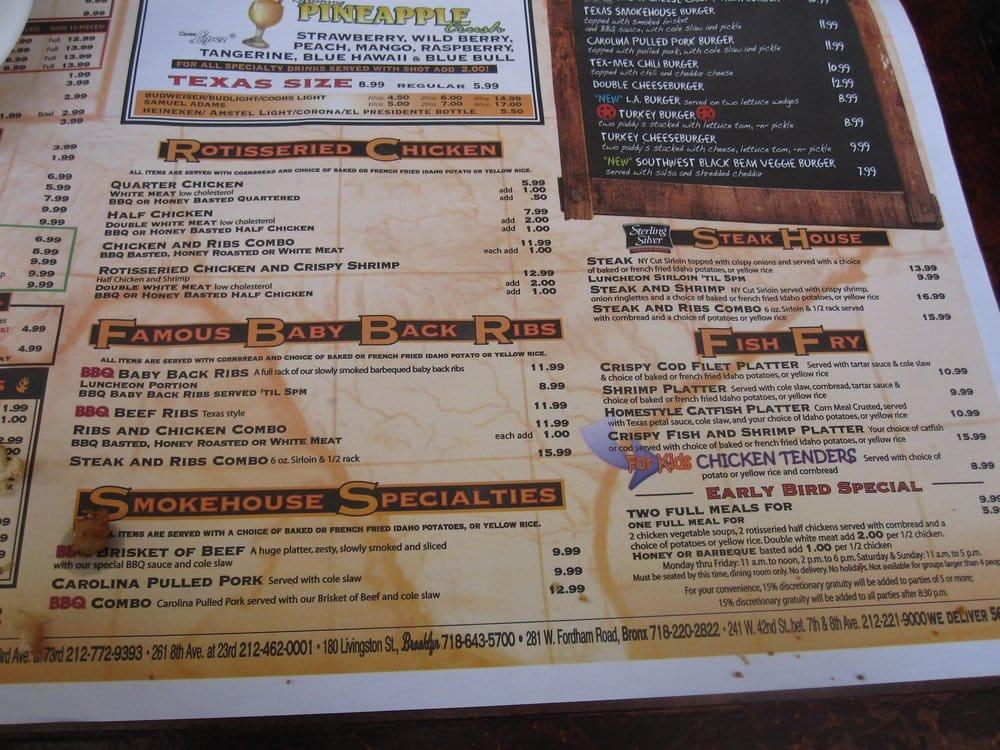 Menu at Dallas BBQ Washington Heights, New York City, Broadway